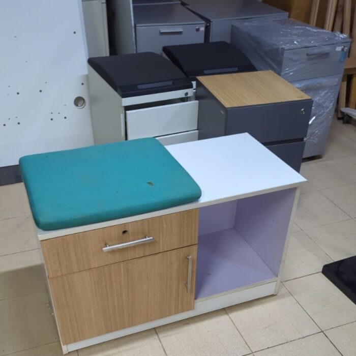 Used Wooden Pedestal with Seating cushion